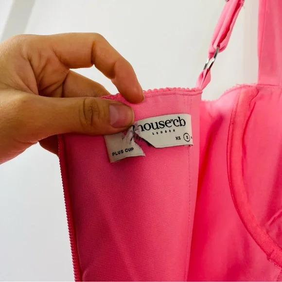 House of CB Elia Pink Romantic Midi Dress Size Small - Picture 6 of 12